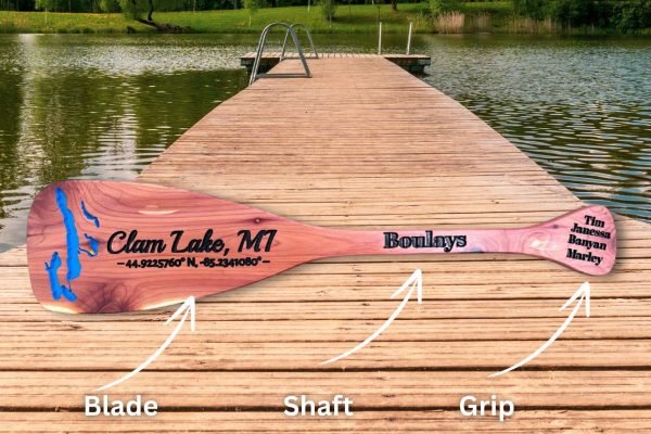 Clam Lake, MI - Custom Cedar Oar Lake Decoration